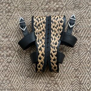 Black and Tan Woven Sandals